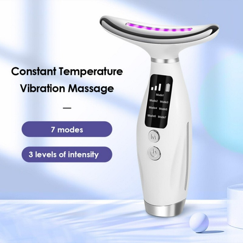 US 7 in 1 Facial Massager LED Light Therapy Face Neck Lift Anti-Wrinkle Device gallery