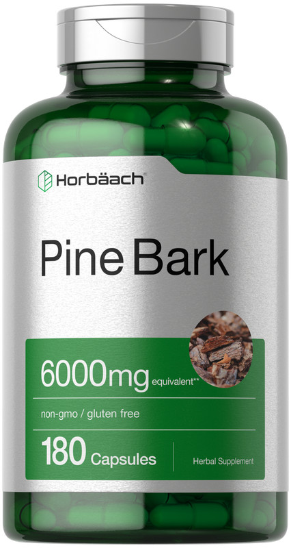 Horbaach Pine Bark Extract 6000 mg | 180 Capsules | Non-GMO, Gluten Free