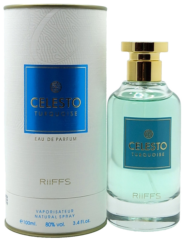 RIIFFS CELESTO TURQUOISE EAU DE PARFUM SPRAY FOR MEN 3.4 Oz / 100 ml BRAND NEW!