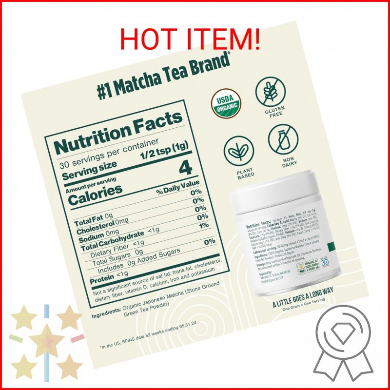 Jade Leaf Matcha Organic Ceremonial Grade Matcha Green Tea Powder - 100% Pure Ja gallery