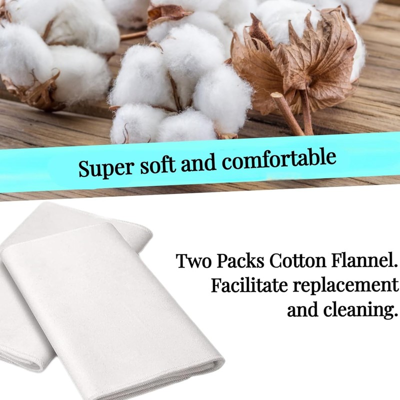 2 Pcs Organic Cotton Flannel for Castor Oil Pack Wrap, Reusable Castor Oil Compr gallery