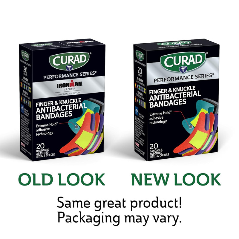 Curad Performance Series Fingertip and Knuckle Antibacterial Bandages, Extreme H gallery
