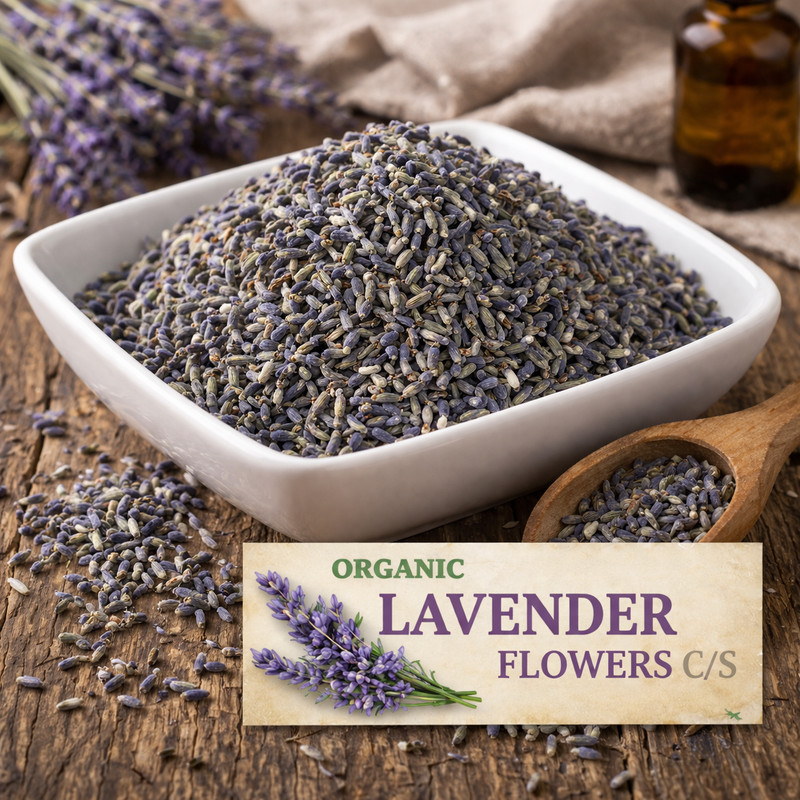 Organic Lavender Flowers C/S – Dried Lavender Buds Premium Culinary & Tea Grade