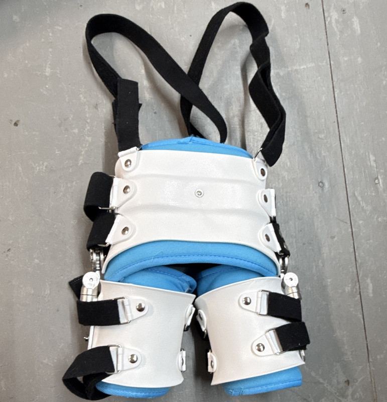 Adjustable Leg Stabilization Brace Orthosis Support, One Size, White/Blue/Black