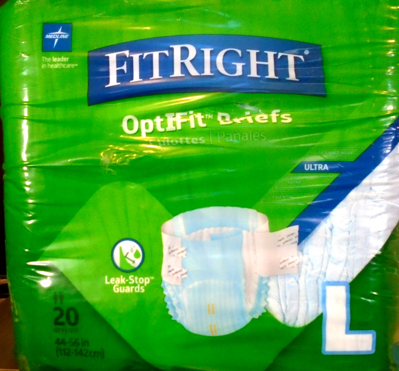 FitRight OptiFit Adult Disposable Incontinence Briefs LARGE 44-56″ Waist 20 CT