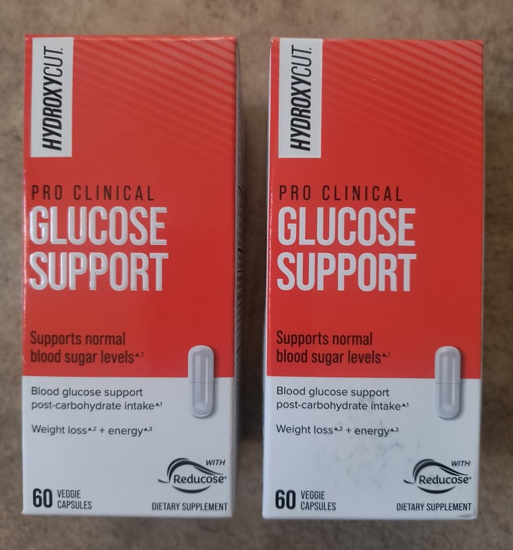 Hydroxycut Pro Clinical Glucose Support Supplement 60 Capsules LOT OF 2 NEW 6/27