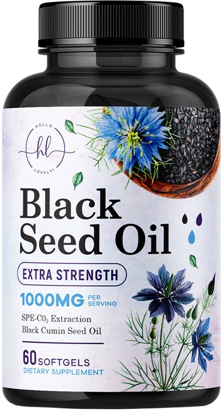 100% Black Seed Oil Capsules – Extra Strength 1000mg for Immune & Skin Health