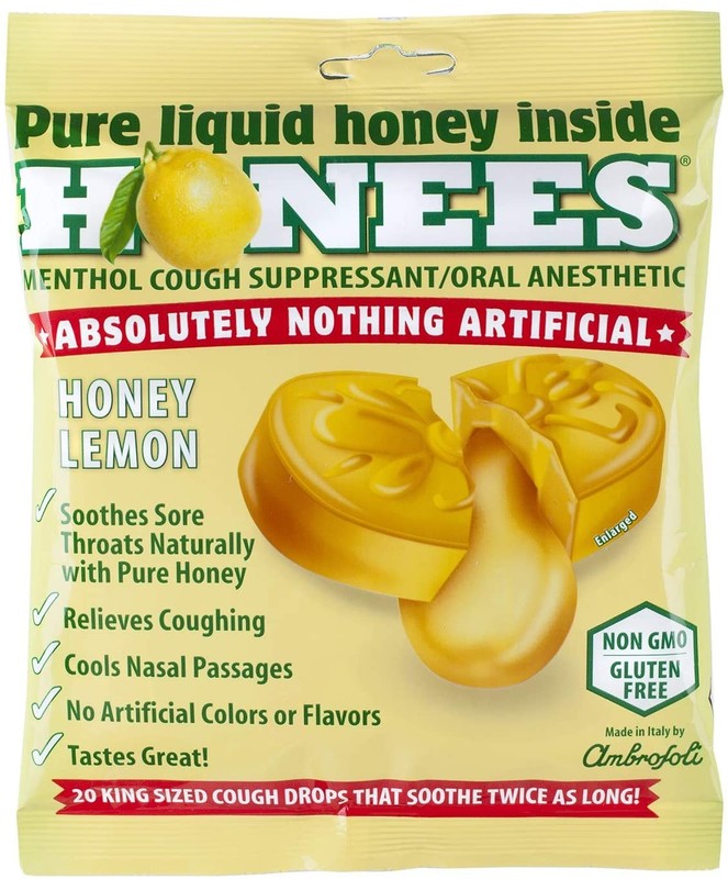 Honees Honey Lemon Menthol Cough Drops, 20 Count