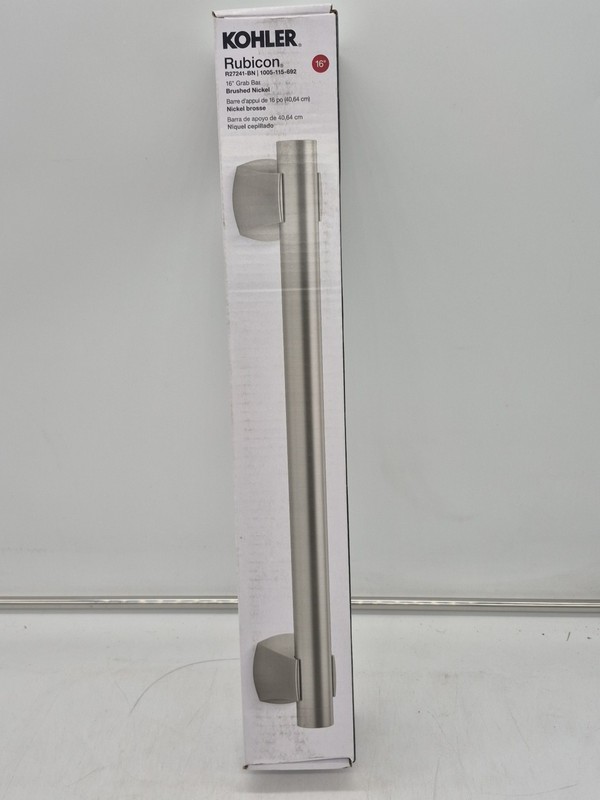 KOHLER Rubicon 16 in. Bathroom Grab Bar – Vibrant Brushed Nickel – ADA Compliant