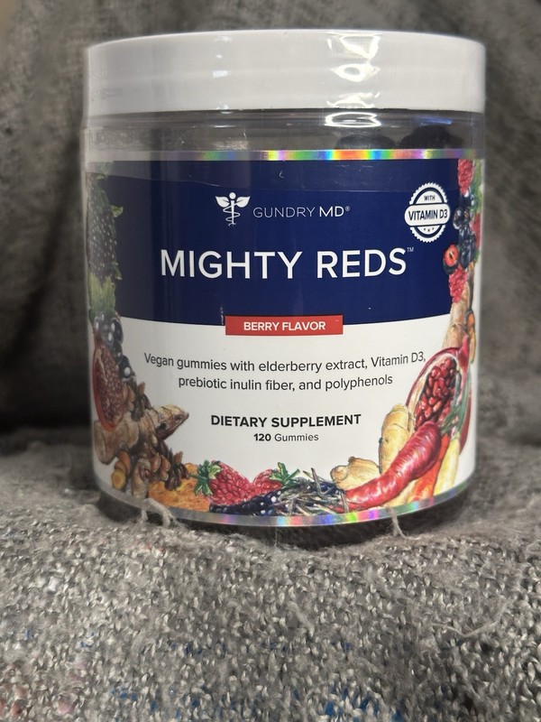 Authentic Gundry MD Mighty Reds Gummies Multivitamin Supplement. 120 Gummies