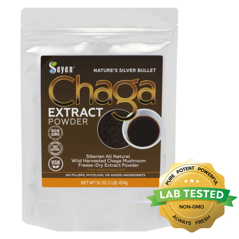 Chaga Mushroom Extract Powder Siberian Natural Freeze Dried Wild Harvested 16oz