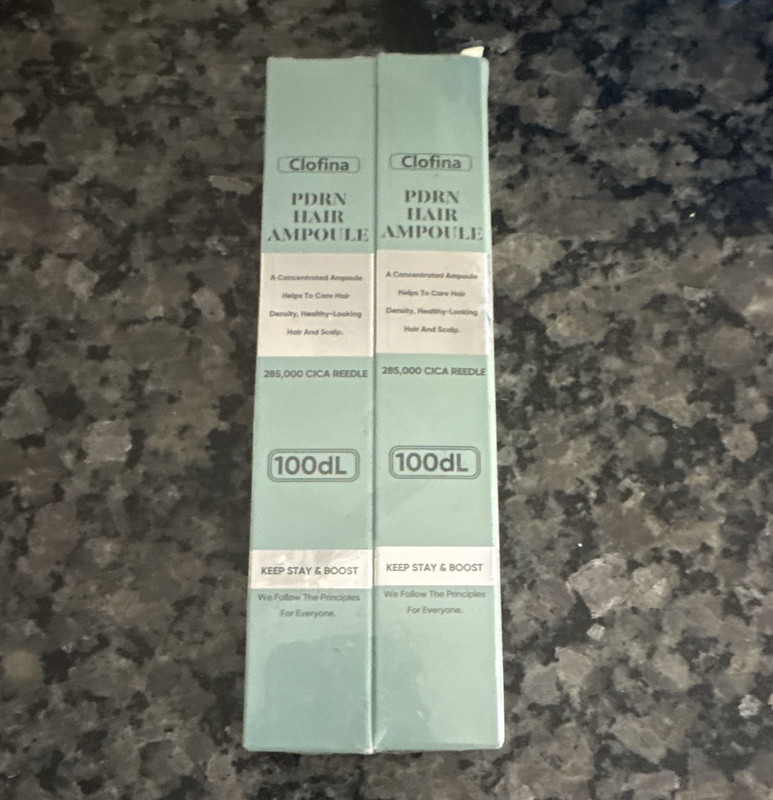 Clofina PDRN Hair Ampoule 100 dL 2 Pack w/ Peptide Complex, Caffeine