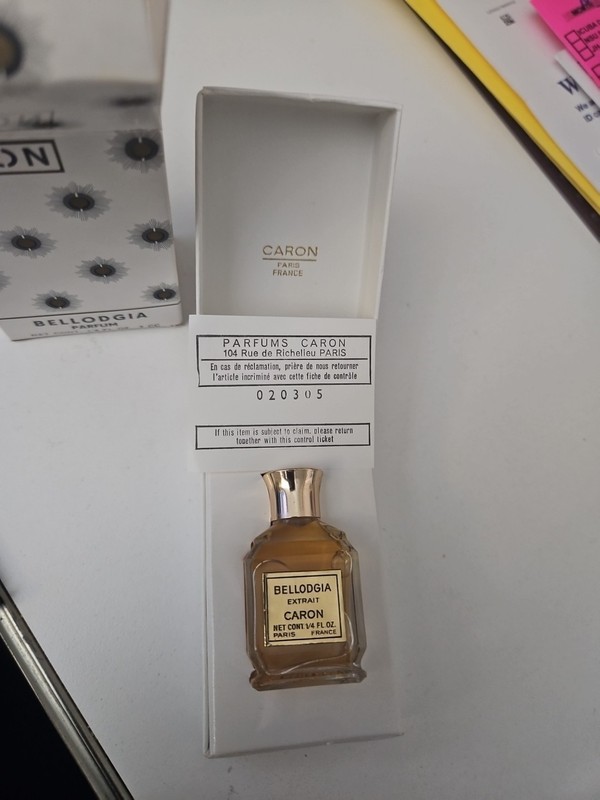 Vintage Caron Bellodgia Parfum Perfume 1/4 fl oz 7 cc New Old Stock gallery