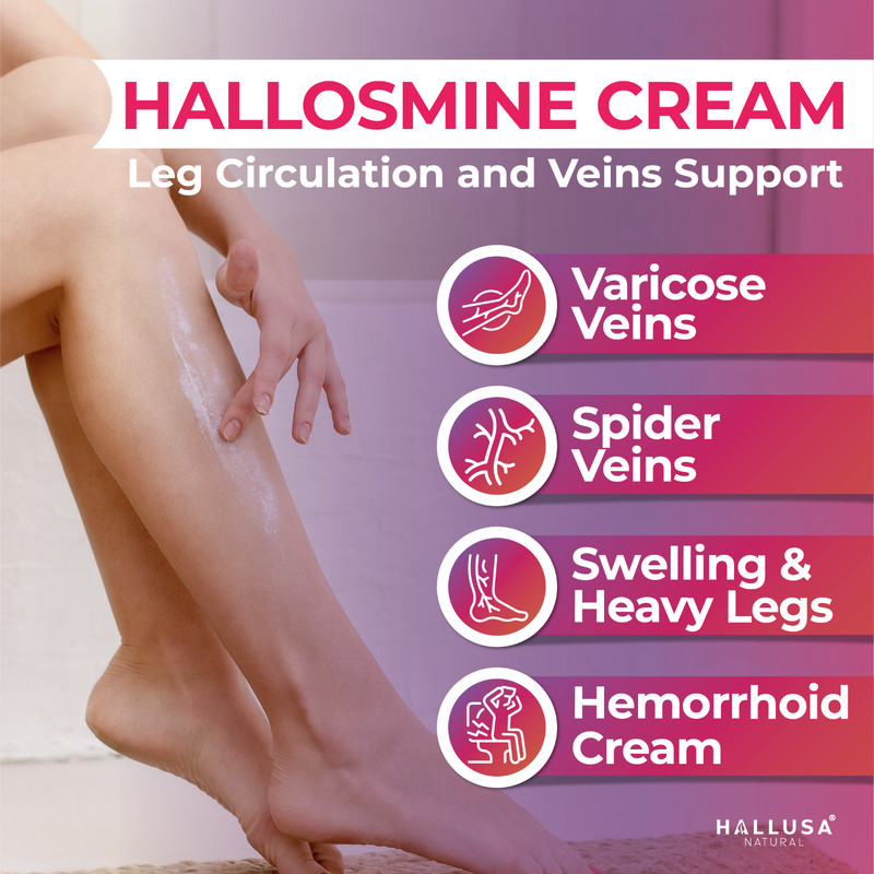 Hallosmine CREAM for Varicose Veins - Diosmin Hesperidin & Horse Chestnut 4 Oz gallery