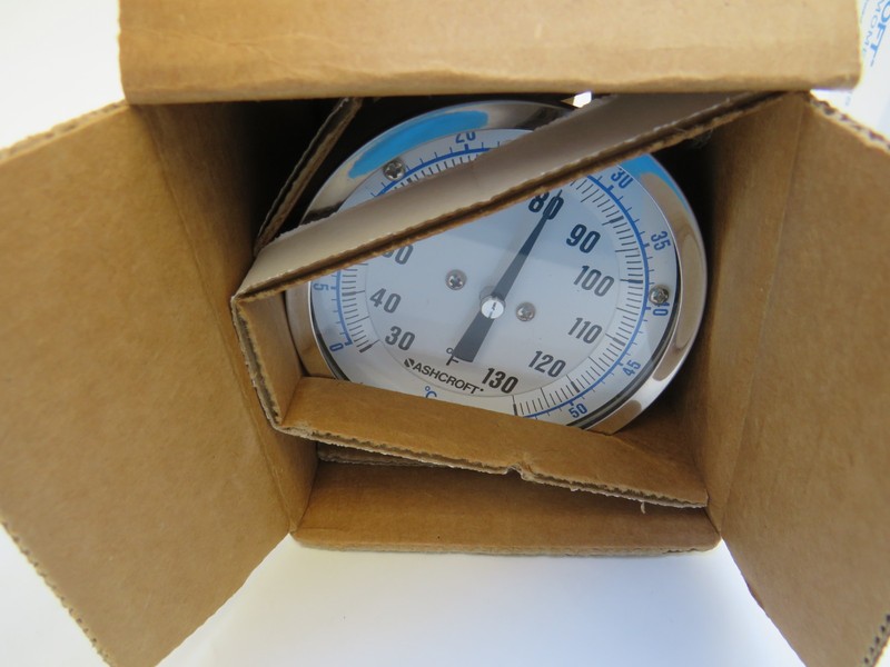 Ashcroft Bi Metal thermometer 3 Inch 30 - 130F 0 55 C 1/2 NPT Back Connect gallery
