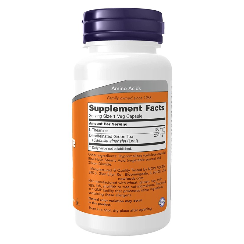 NOW FOODS L-Theanine 100 mg - 90 Veg Capsules gallery