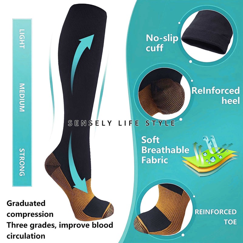 Graduated Compression Socks for Women Relief Tired Men 15-23 mmHg [ 3-6 Pairs ] gallery