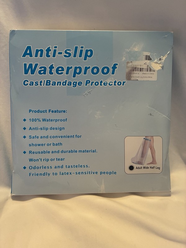 Anti Slip Waterproof Cast Bandage Protector Adult Wide Half Leg New