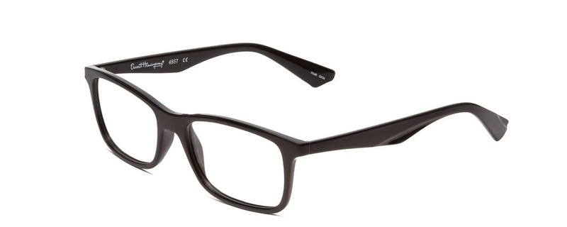 Ernest Hemingway H4857 Unisex Cateye Designer Eyeglasses Shiny Gloss Black 53 mm