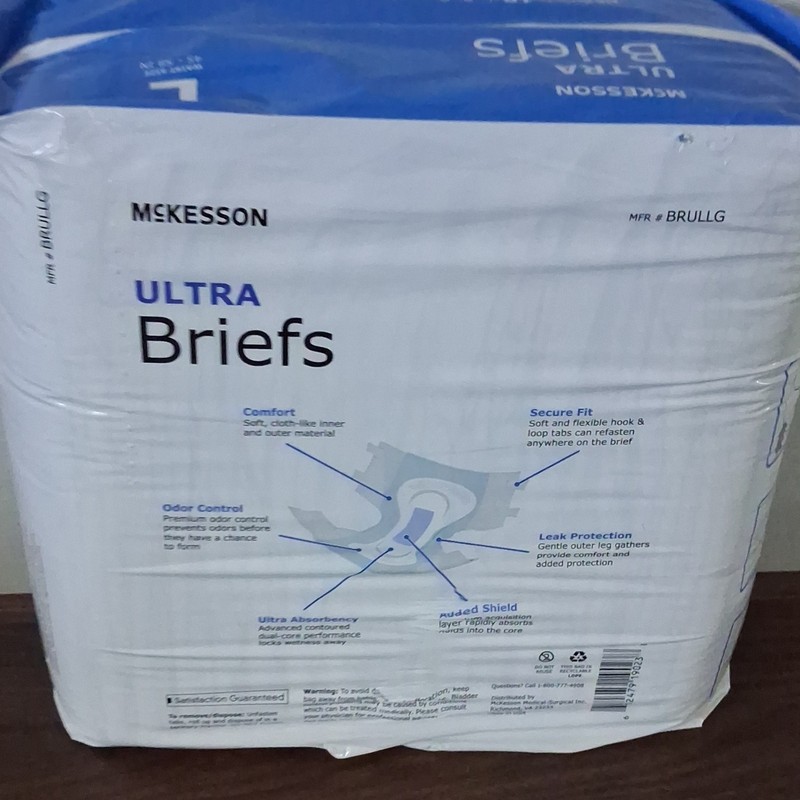 McKesson Ultra Briefs Heavy Absorbency Odor Control Size L 18 Ct BRULLG