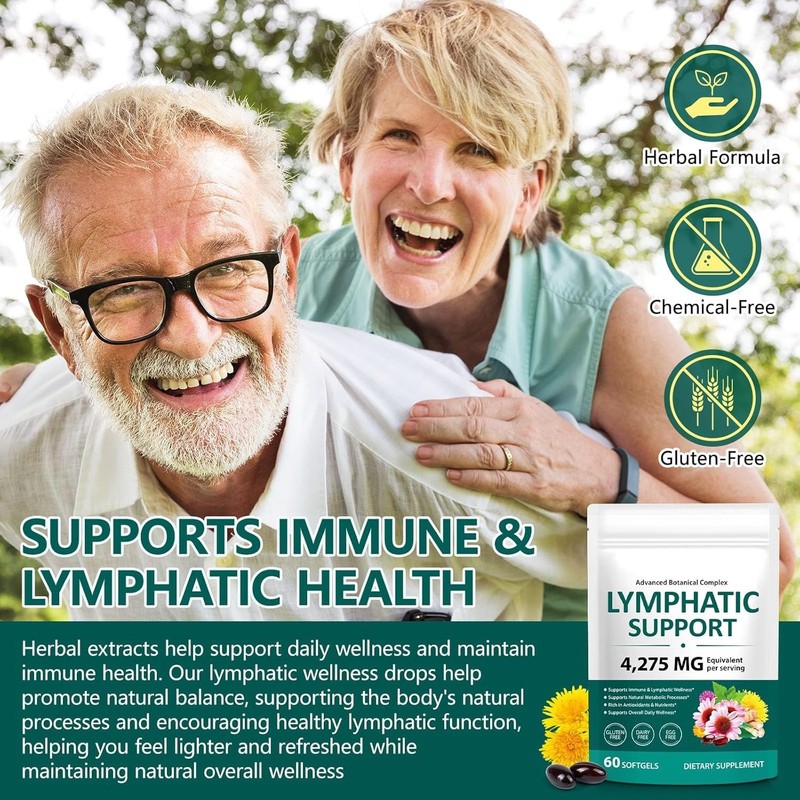 Pure Herbal Lymphatic Drainage Supplements - 60 Capsules for Wellness gallery