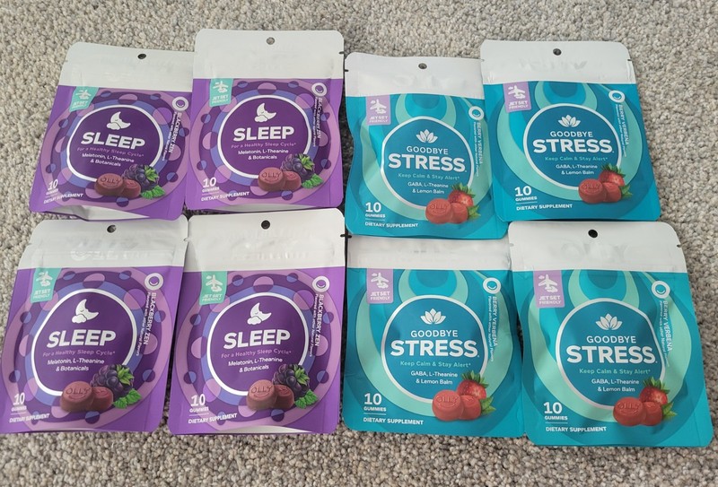 New Lot of 8 ~ OLLY Goodbye Stress & Sleep ~ 10 Gummies each pack ~