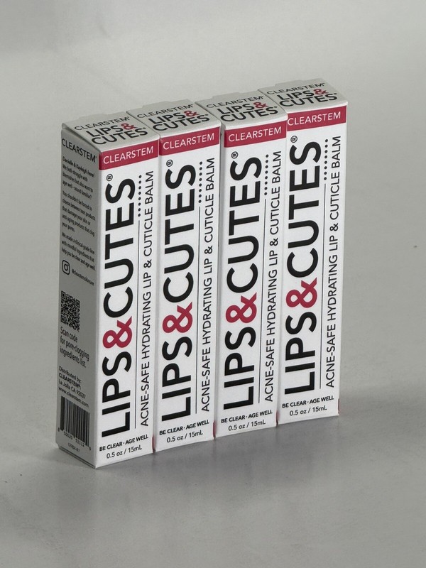 Pack of 4 – CLEARSTEM Lips & Cutes Acne-Safe Hydrating Lip & Cuticle Balm 0.5 oz