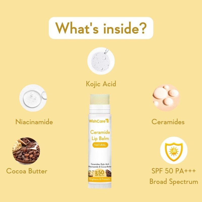 Wishcare Ceramide Lip Balm with SPF50 PA+++ - Kojic Acid & Niacinamide - 5g gallery