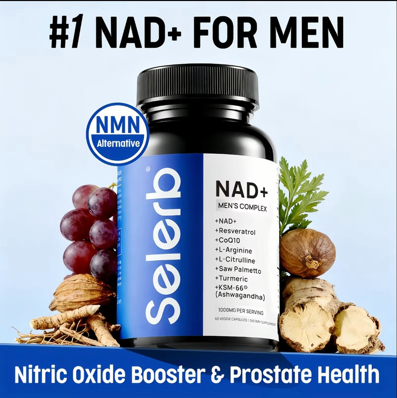 Selerb NAD+ Supplement for Men- Circulation & Prostate Support- 60 Capsules Edib