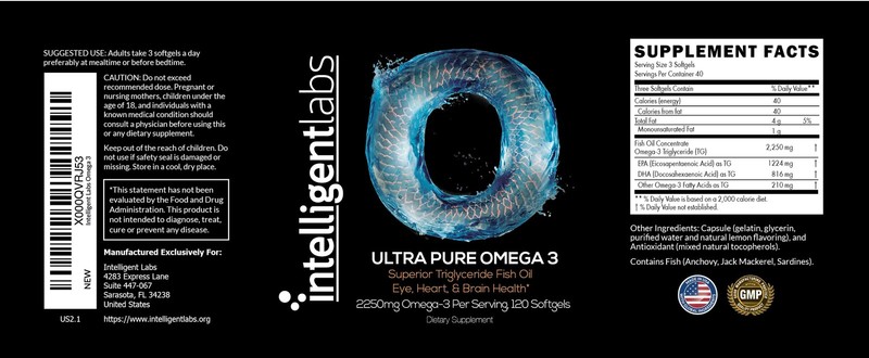 Intelligent Labs Triglyceride Omega 3 | 2250mg per 3Capsule Serving | Burples... gallery