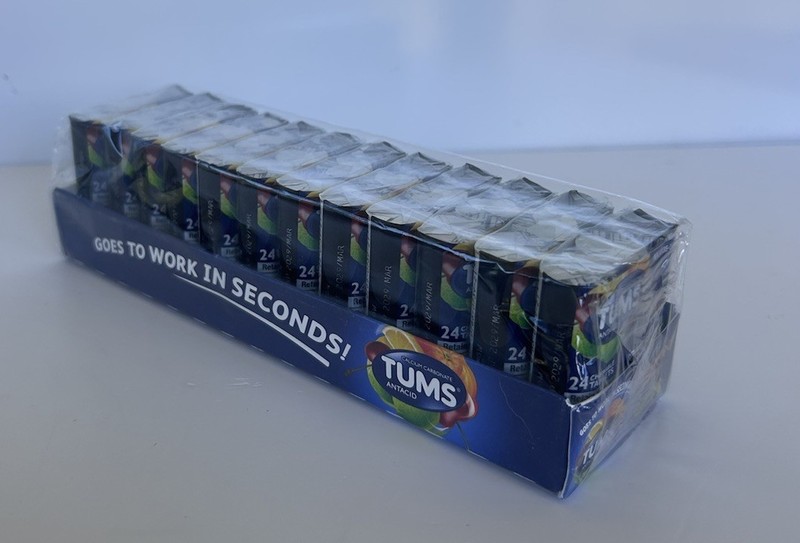 TUMS Extra Strength 750mg Assorted Fruit Antacid Chewable 12 pks of 24- 03/29