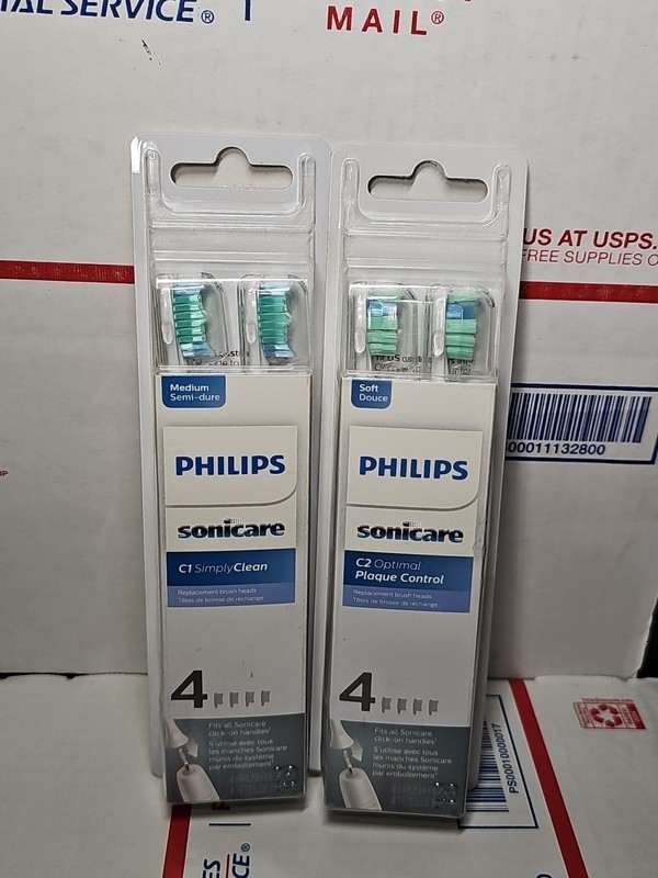 2 Pack (8 Heads) Philips Sonicare C2 Optimal Plaque Control Toothbrush Heads New