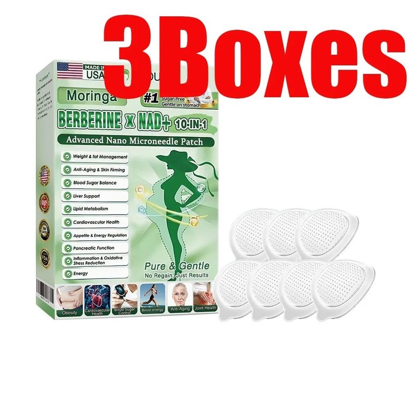 Moringa Berberine x NAD+ 10-in-1 Advanced Nano Microneedle Patch Weight Loss gallery