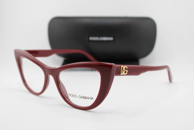 NEW DOLCE & GABBANA DG 3354 3091 RED GOLD AUTHENTIC EYEGLASSES 52-18