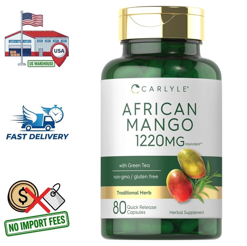 Mango Africano 1220mg con Té Verde Extracto | Natural 95% Polyphenols, 45% EGCG