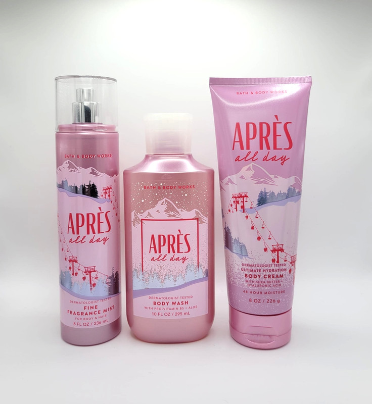 Bath & Body Works Apres All Day Body Mist Body Wash & Body Cream Set of 3 New
