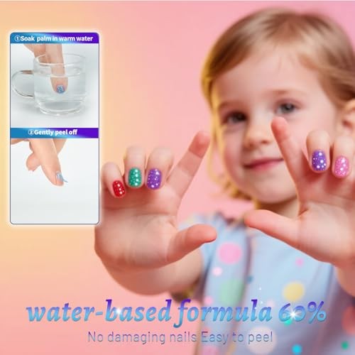 Non-Toxic Kids Nail Polish Set Quick Dry Fingernail Polish for Toddler, Glitter gallery
