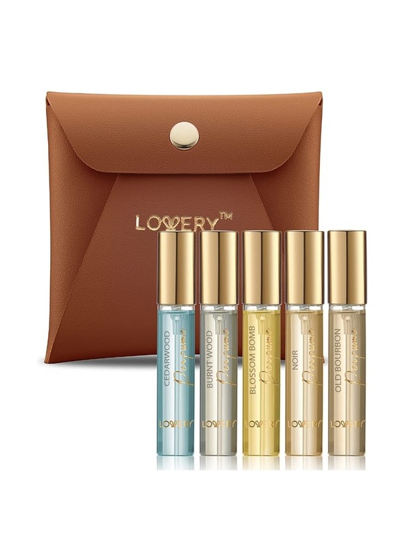 NEW Mini Perfumes for Women Perfume Gift Set, 5 Pack Woody Floral & Travel Case