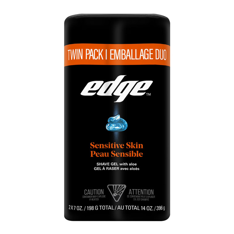 Edge Sensitive Skin Shave Gel for Men, Twin Pack, 14 oz