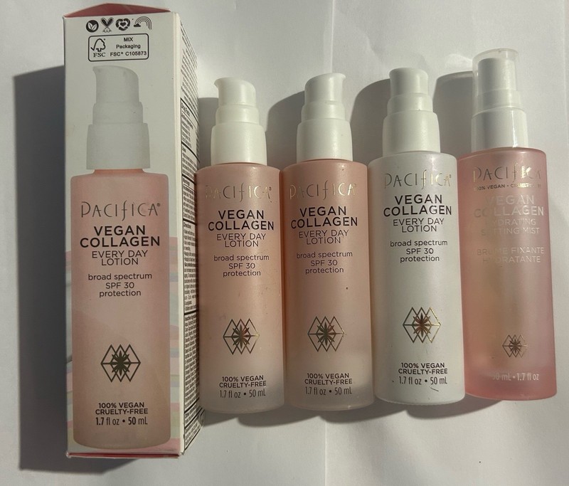 Pacifica Vegan Collagen SPF 30 Bundle 4 Lotions + Setting Mist Mixed Fill Levels
