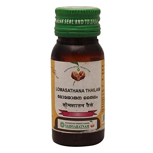 VAIDYARATNAM Lomasathana Thailam, Brown, 25 ml (Pack of 1) gallery