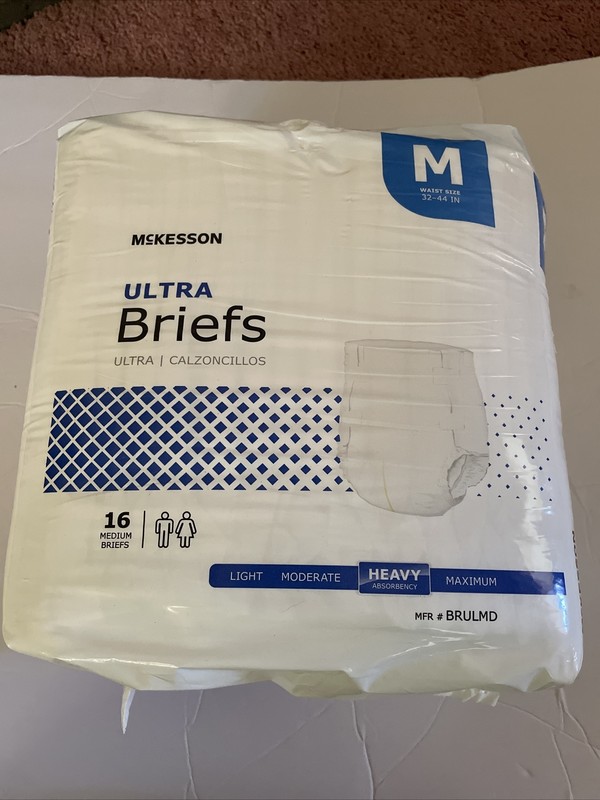 New Adult Briefs, NEW McKESSON ULTRA ADULT UNDERWARE, Size Medium, Pack Of 16