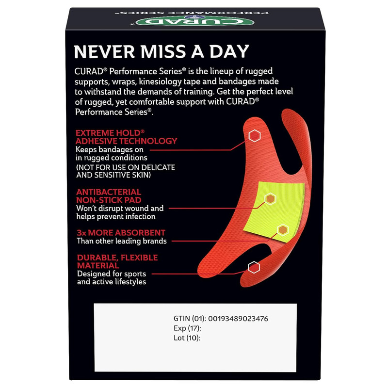 Curad Performance Series Fingertip and Knuckle Antibacterial Bandages, Extreme H gallery