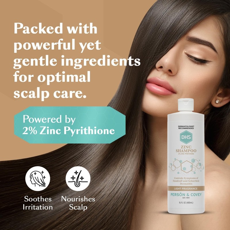 3 Pack DHS ZINC Shampoo for Dandruff Control Person & Covey 16 Oz (480 ml) Each gallery