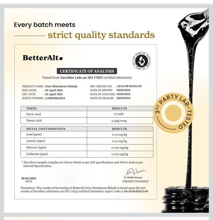 Better Alt Himalayan Shilajit -Trace Minerals 75%+ Fulvic Acid BetterAlt: gallery