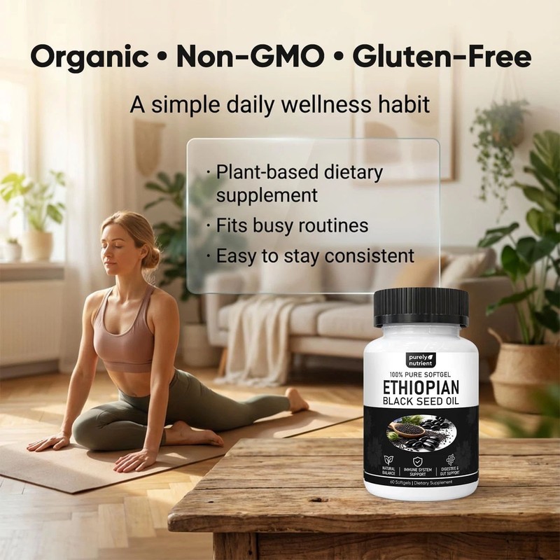 Ethiopian Black Seed Oil Softgels |4.64% Thymoquinone |Gluten-Free, 60 capsules gallery