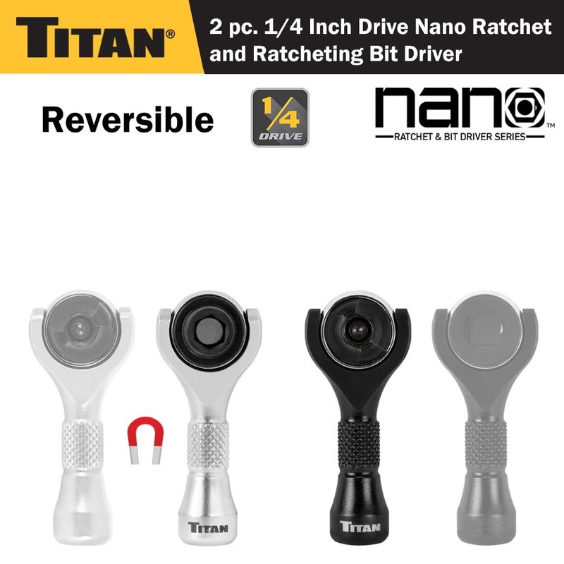 11332 2-Piece 1/4-Inch Drive x 2-1/4-Inch 90-Tooth Swivel Head Nano Ratchet a... gallery