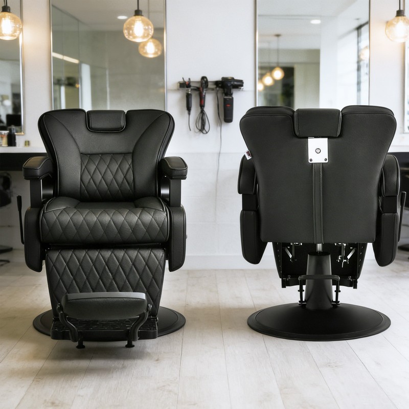 Black Vintage Recline Heavy Duty Wide Barber Chair All Purpose Salon Beauty Spa gallery