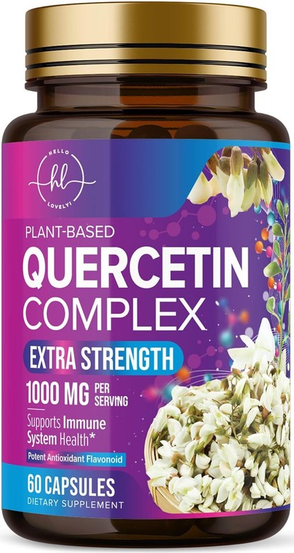 Quercetin Supplement Capsules for Heart, Respiratory, Allergy & Immune Support