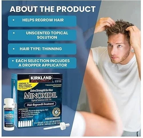 Kirkland 5% Extra Strength Men 6 Month Supply Hair Regrowth EXP 08/27+ gallery